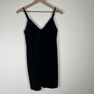 Wilfred Free Dress Tunic Womens Size XS Black Faux Suede VNeck‎ Chic Minimalist